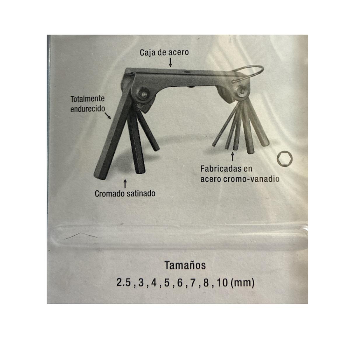 Llaves Allen o Bristol - tipo navaja Uyustools x 8 piezas