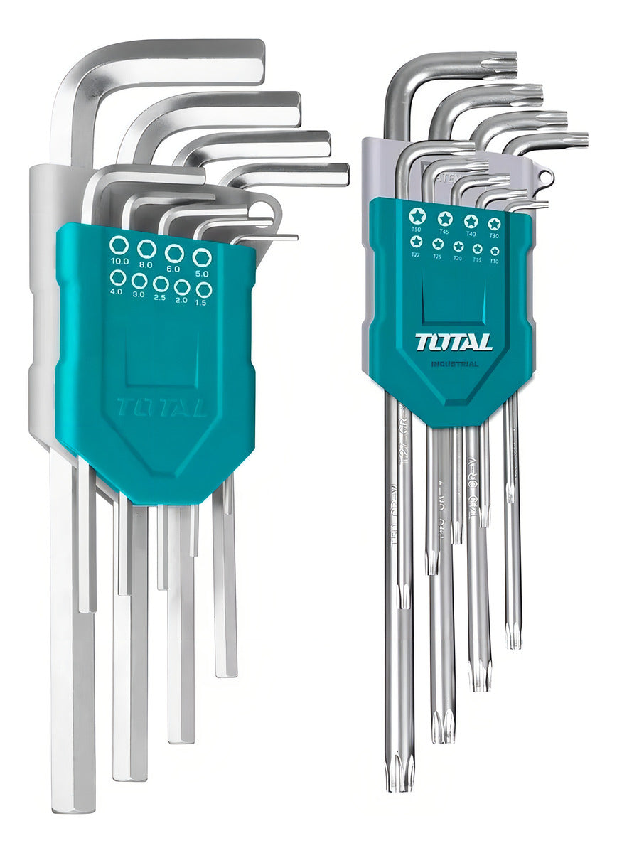 LLaves Allen y Torx largas x 18 Piezas - Marca Total