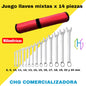 Llaves milimétricas x 14 piezas (8,9,10,11,12,13,14,15,16,17,18,19,22 y 24 mm)