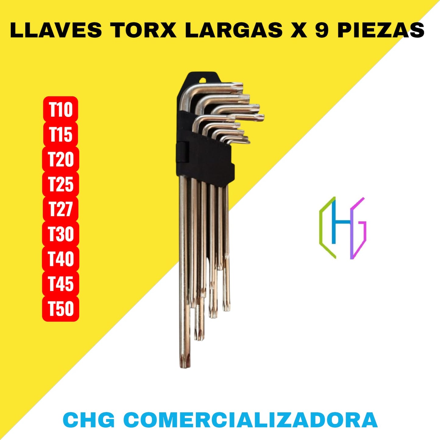 Llaves Torx Largas x 9 Piezas