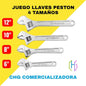 Llaves Peston Juego x 4 piezas (6, 8, 10 Y 12 Pulgadas)