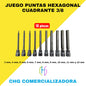Copas puntas Allen Hexagonales cuadrante 3/8 X 10 Piezas - Brickell