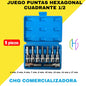 Copas puntas Allen Hexagonales Cuadrante 1/2 X 9 Piezas - Diesel Tools