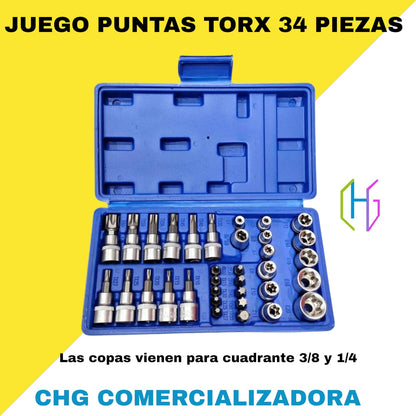Copas Y Puntas Torx 30 Piezas Trabajo Profesional - Brickell