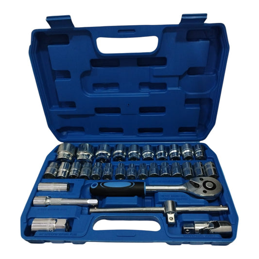 Caja 32 piezas Rachet de 1/2 con copas y accesorios