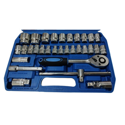 Caja 32 piezas Rachet de 1/2 con copas y accesorios