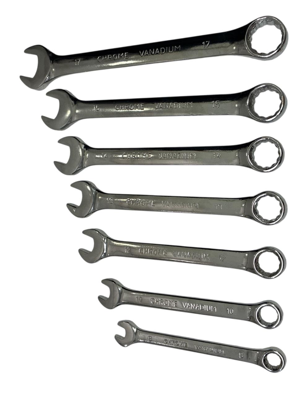 Llaves milimétricas x 7 piezas (8, 10, 12, 13, 14, 15 y 17 mm)