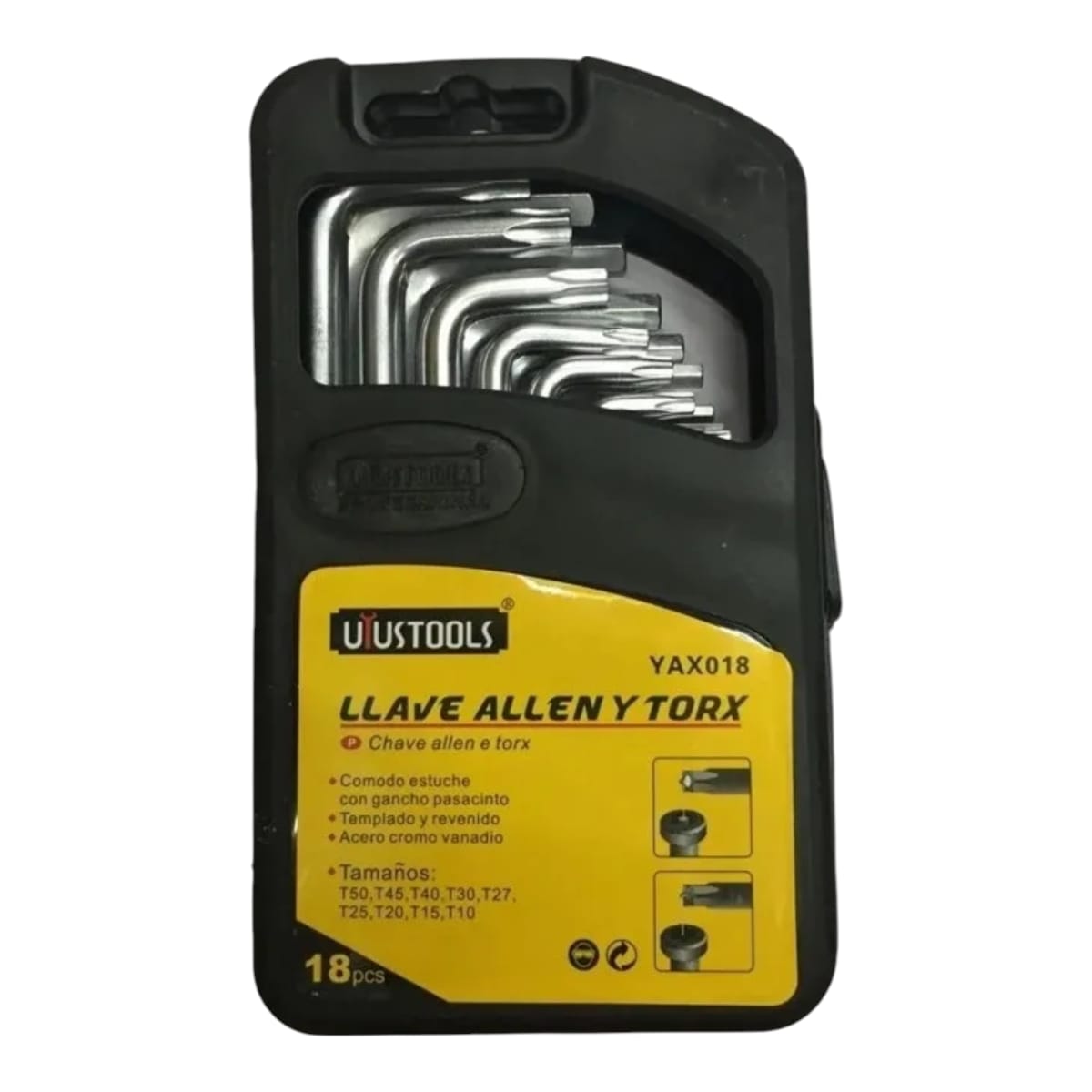 Llaves Allen y Torx estuche x 18 Piezas Uyustools