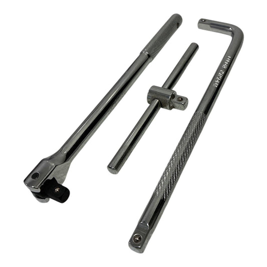 Palanca Articulada 3/8" + Barra corrediza 3/8" + mango de fuerza 3/8" - Kit x 3 Piezas