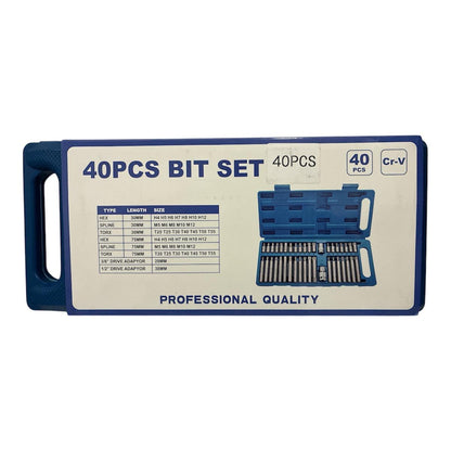 Puntas para Destornillador Torx, Allen y Triple Square o 12 puntas x 40 Piezas