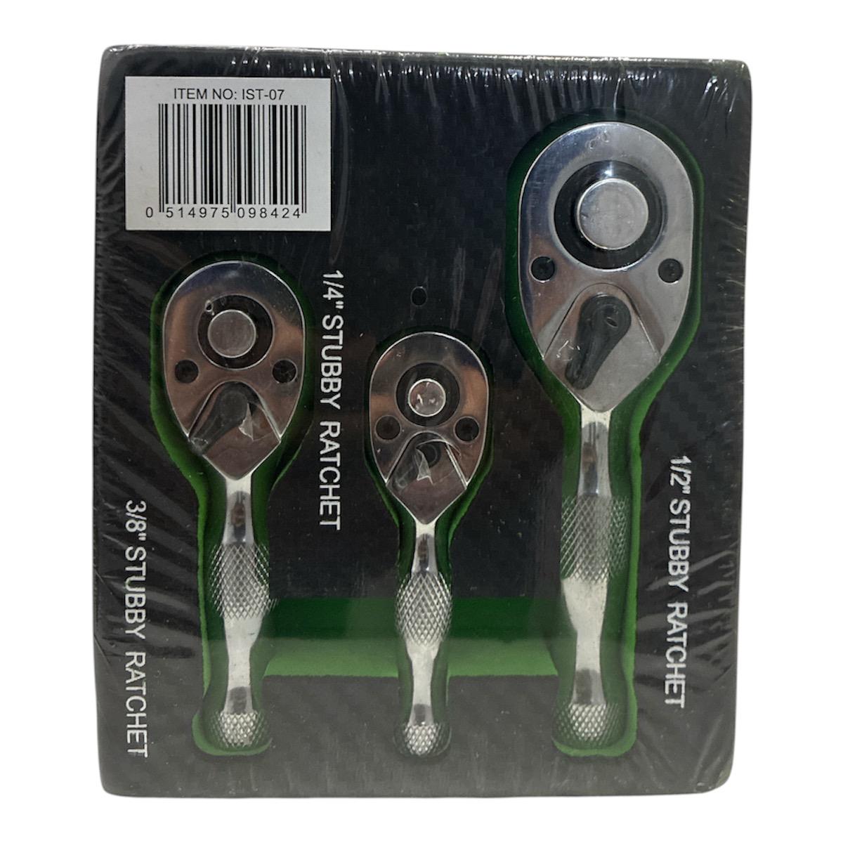 Rachet Corto o Enano x 3 Tamaños 1/2" 3/8" y 1/4"