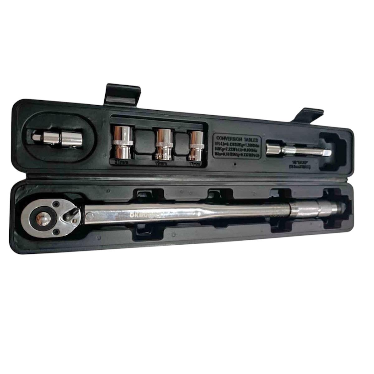 Torquímetro de 1/2 (28 a 210 Newton Metros) con accesorios