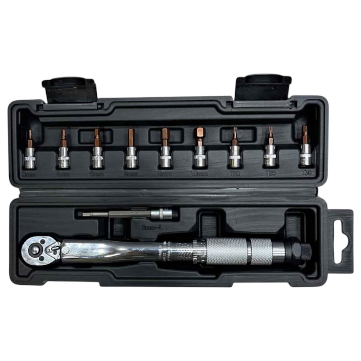 Torquímetro de 1/4 (5 a 25 Newton Metros) con accesorios