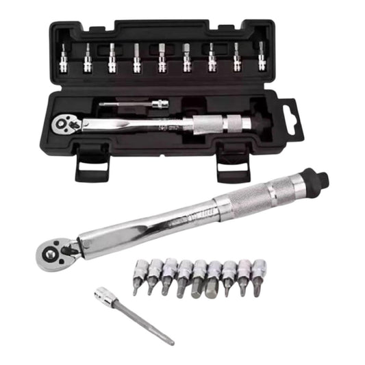 Torquímetro de 1/4 (5 a 25 Newton Metros) con accesorios