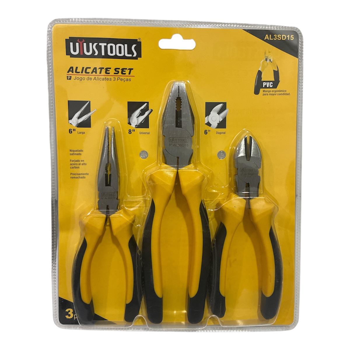 Set Alicate, pinza y cortafrio Uyustools x 3 Unidades