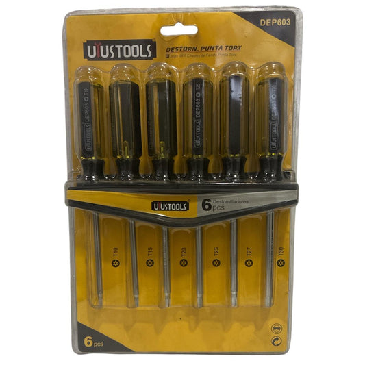 Destornilladores de Puntas Torx x 6 Unidades T10 T15 T20 T25 T27 y T30