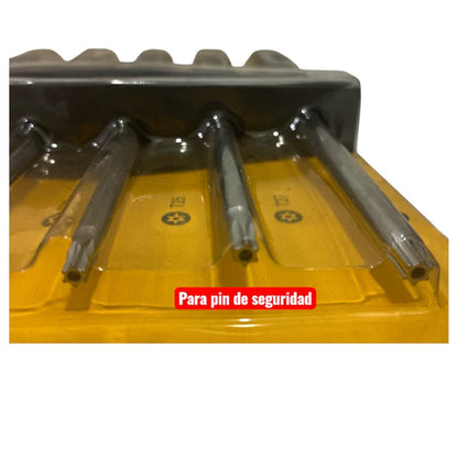 Destornilladores de Puntas Torx x 6 Unidades T10 T15 T20 T25 T27 y T30