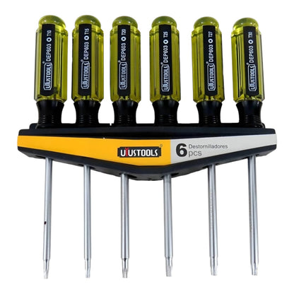 Destornilladores de Puntas Torx x 6 Unidades T10 T15 T20 T25 T27 y T30