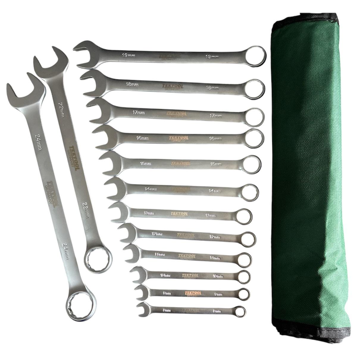 Llaves milimétricas x 14 piezas (8,9,10,11,12,13,14,15,16,17,18,19,22 y 24 mm)