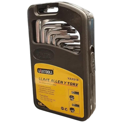 Llaves Allen y Torx estuche x 18 Piezas Uyustools