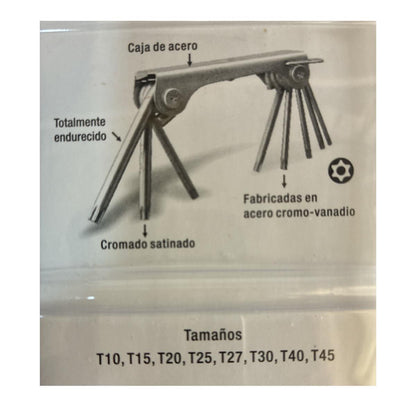 Llaves Torx tipo navaja Uyustools x 8 piezas