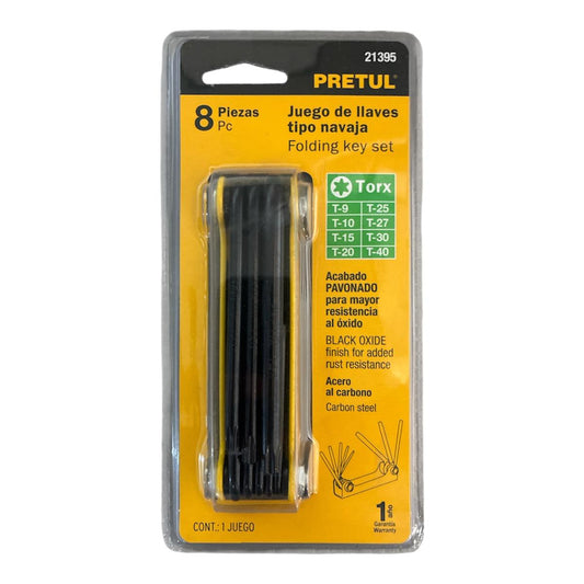 Llaves Torx Tipo Navaja x 8 Piezas Marca Pretul