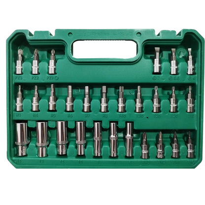 Caja 53 piezas rachet de 1/4 con copas y accesorios