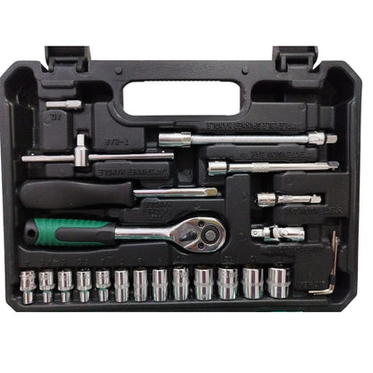 Caja 53 piezas rachet de 1/4 con copas y accesorios