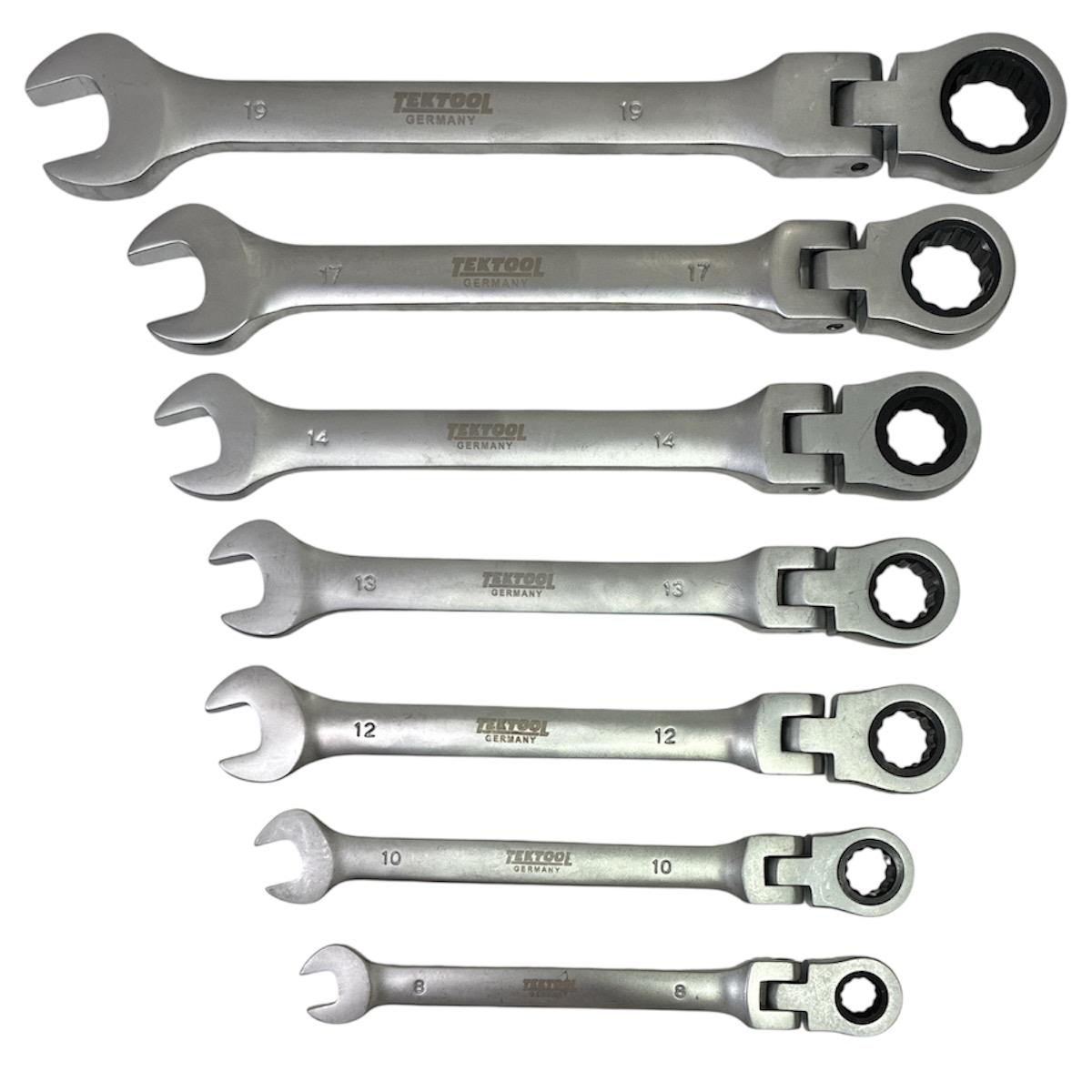 Llaves Rachet Cabezal Flexible X 7 Piezas + Estuche en lona